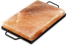 Fly Traps Fly Catcher Fly Ribbons Himalayan Salt Plate & Stainless Steel Holder, Salt Slab Block, for Grilling, Searing, Chilling, Cutting Seasoning & Serving, 12x8x1.5 inch