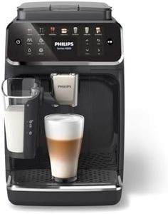 Philips 4400 Series Fully Automatic Espresso Machine – 12 Hot & Iced Coffees, Quick-to-Clean LatteGo Milk System, SilentBrew, QuickStart, Ceramic Grinder, New 2025 Model, Black (EP4441/20)