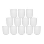 Village Craft & Candle Set of 12-10oz, Glossy White Terra Glass Jars - Elegant Small Glass Jars for Candle Making, Glass Containers for Spice Jars, Apothecary Jars, and Glass Gift Jars