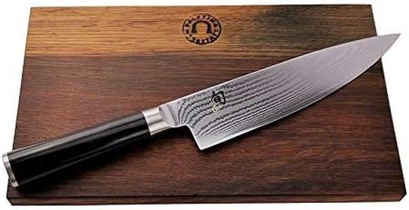 Kai Shun Classic Coffret cadeau | DM-0706 couteau de chef | lame de 20 cm en acier damassé 32 couches | couteau japonais ultra tranchant | + grande planche à découper en bois