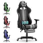 Soontrans Grey Gaming Chair with Fo