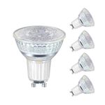 Linkind 5 Pack GU10 LED Spot Bulbs Classic Glass, 4.2W Warm White 2700K, 50W Traditional Bulb Equivalent, 425lm, 36° Narrow Beam, AC 220-240V, Non-dimmable