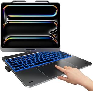 typecase Touch Case with Keyboard for iPad Pro 13-inch(M4, 2024), iPad Air 13-inch(M3, 2025/M2, 2024) & iPad Pro 12.9(6th/5th/4th/3rd Gen), Trackpad, 360° Rotatable, 11-Colors Backlit, Midnight Gray