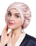 LilySilk 100% Mulberry Silk Bonnet, 19 Momme Silk Night Sleep Cap Adjustable Hair Wrap for Sleeping, Rosy Pink