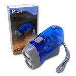 EPOSGEAR Minder Walk-Safe Wind Up Hand Press Crank Squeeze Charge Dynamo LED Camp Emergency Flashlight Torch (1, Blue)