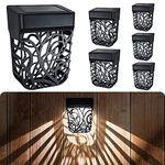 Chipark Fence Lights Garden Outdoor Solar Powered Wall Light IP65 Waterproof LED Wireless Lights for Yard Deck Roof Patio Stairway Gate Lighting Decoration 6 Pack(Cool White)
