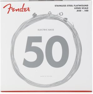 Fender 9050 Bass Strings, Stainless Steel Flatwound, 9050ML .050-.100,