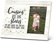 SRADMO Cousin Gifts,Cousin Gifts for Women,Cousins Picture Frame,Gifts for Cousins,Cousins are Like Stars 10x8 inch Wooden Tabletop Photo Frame