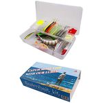 Ascent Fisherman's Gift Lures Fishing Kit Gift Boxed - 74 pcs Combo Set Including Segmented Lures, Crankbaits, Plastic Worms, Topwater Lures, Tackle Box, Gift Idea for Father, Men, Women, Kids