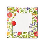 Caspari Square Paper Salad/Dessert Plates, Cloisters Garden in White, 1 Pack (17390SP)