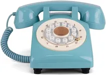 RetroVox Audio Guest Book Wedding Phone Guestbook and Signage Record Customized Audio Messages with Voicemail, Vintage Style for Bridal Shower, Birthday Party, Baby Shower (M Blue)