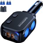 SUPERONE 180W Cigarette Lighter Splitter with 20W PD, 2-Socket Cigarette Lighter Adapter, Fast USB C Car Charger with Type-C 20W PD & QC 3.0 for Dash Cam, GPS, iPad/Laptop/iPhone 16/15/14/13/Samsung