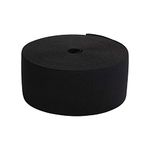 Trimming Shop 50mm (2 Inch) Wide Flat Elastic Band, Stretchable Waistband Tape Elastic Cord for Sewing Clothing, Garments, Dressmaking, DIY Craft Projects, Black, 1 Metre