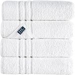 Hammam Linen White Bath Towels 4-Pack - 27x54 Soft and Absorbent, Premium Quality Perfect for Daily Use 100% Cotton Towel