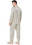 LONXU Mens Satin Pajamas Set Beige 2XL