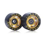 CLAS FOX 95A Speed/Derby Wheels Aluminum Roller Skate Wheels Outdoor Roller Wheel (Set of 8) (Black PU Gold Core)