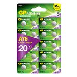 LR44 20-Pack of GP Batteries LR44 Button cell batteries Also known as AG13 / A76 suitable for Toys Calculators/Tv Remotes/Watches