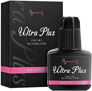 Beauty7 Lash Extension Glue 8ml Ultra Plus Eyelash Extension Glue DIY Lash Extensions Glue 3-4s Fast Dry DIY Lash Glue Individual Eyelash Glue Black Lashes Glue Suitable for Beginners Home Use 8ml