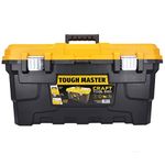 TOUGH MASTER DIY Professional Heavy Duty 22 inch Black & Yellow Mobile Portable Toolbox With Tote Tray Large Capacity Impact Resistant