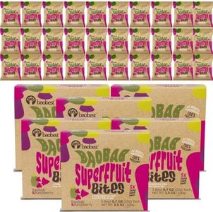 Baobest Superfruit Bites - Baobab Chews Raspberry Snack Pack - Vegan, Gluten Free, Preservative Free, Palm Oil Free, High Vitamin C Superfood Snack from The Tree of Life - 30 Servings