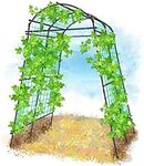 SUMGROW Garden Arch Trellis for Climbing Plants Outdoor, 7 ft Tall Squash Tunnel for Cucumber Vines Raised Bed - Lightweight Metal, Black