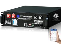 ECO-WORTHY Cubix100 48V 100Ah LiFePO4 Lithium Battery, Bluetooth & Wifi | UL1973 | UL9540A | CEC, 5120Wh Server Rack Battery for Solar Energy Storage, Off-Grid