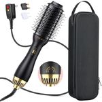 110~250V Dual Voltage Hair Dryer Brush for International Travel, EU/UK Plug Adapter & Travel Case Included, Europe Travel Essentials for Women