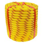 Arborist Rigging Rope Bull Rope (1/2 in x 200ft) Polyester Braided Arborist Rope 48 Strands for Various Outdoor Applications Construction Climbing Swing Sailing