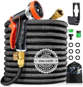 Tuyau D'arrosage Flexible 30M, Et Résistant Tuyau D'arrosage avec Buse de Pulvérisation 10 Fonctions, Raccord Universel 3/4" 1/2", Tuyau D'arrosage en Latex Durable à 4 couches Pour Arrosage et Lavage