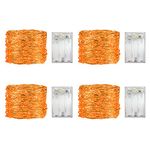 4 Pack Battery Operated Dewdrop Led Lights,Indoor Mini Fairy Lights with Timer Function,for Wedding Home Parties Christmas Holiday Decoration,6 Hours on/18 Hours Off ,30 Count LEDs,10 Feet(Orange)