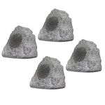 Theater Solutions 4R4G New Wired Outdoor Garden Waterproof Granite Rock Patio Speakers (Set of 4)