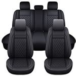 SPEED TREND Car Seat Covers – Premium PU Leather for Ultimate Comfort & Protection, Easy Installation and Universal Fit for Most Cars SUVs Trucks (ST-002 Full Set, Black)