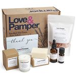 CALM & RELAXING Aromatherapy Pamper Gift Set For Women, Relaxation Gift of Essential Oil, Massage Oil, Himalayan Bath Salt,Soy Wax Candle,Soap, Pamper Sets for Women Gifts