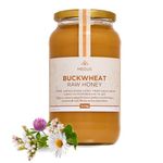 Earthbreath Buckwheat & Summer Blossom Raw Honey - 1.4kg - Pure, Dark, Unheated, Unpasteurised and Unfiltered - Natural Sweetener for Cooking, Coffee, Juice, Drinks