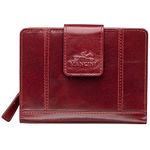 Mancini Casablanca Full Grain Leather RFID Secure Medium Clutch Wallet, Red