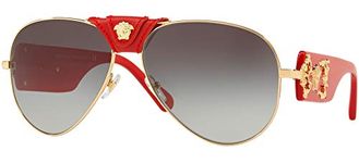 Versace Men's Sonnenbrille VE2150Q-100211-62 Sunglasses, Gold, 62