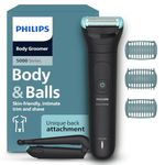 Philips Body & Balls Trimmer for Men Private Parts | Back Attachment | Clinically Tested on Sensitive Skin | Skin Safe Intimate Grooming | 100% Showerproof | 100min runtime | 5yrs* Warranty | BG5475