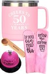 50th Happy Birthday Gift for Women, 50th Birthday Coffee Mug Tumbler, 50 and Fabulous, 50th Birthday Gift for Woman, I'm 50, Best Turning 50 Year Old Birthday Gift Ideas for Wife, Mom, Her