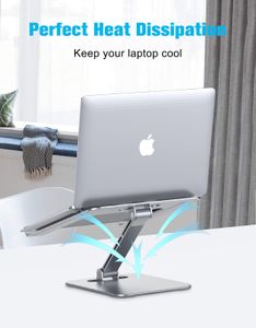 Babacom Laptop Stand – Adjustable, Silver Aluminum