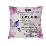 aligarian Granddaughter Hug Cushion Cover Birthday Gift Butterfly Cute Throw Pillow Case 12x20'' Linen Pillowcases Encouraging Graduation Present Inspirational 18x18‘’ Pillow Cover Christmas (STYLE2)