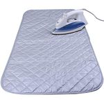 Kaxich Foldable Magnetic Ironing Mat Washer Dryer Heat-resistant Ironing Pad Blanket Thick Portable Ironing Board Cover for Table, Travel and Flat Surface 85 x 48cm Grey