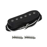 FLEOR Alnico 5 ST Pickup Single Coil Pickup Guitar Neck Pickup Flat Pole for ST SQ Electric Guitar, Black