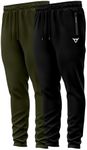 TORO ACTIVA Pack of 2 Tracksuit Bottoms Men Lightweigt Jogging Trousers with Zipper Pockets Work Joggers Fit Sport Casual for Running Gym Training