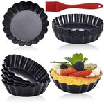 DATANYA 12Pack Egg Tart Molds Mini Tart Pans 3 Inch with Removable Botttom, Round Nonstick 3'' Quiche Tart Pan Heavy Duty Fluted Cupcake Tin Tart Mold for Pies, Quiches, Mousse Cakes, Dessert Baking