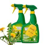 Garden Lawn Weed Killer Bundle - Pack of 2 x1L Ready to Use Lawn Weed Killer Weed Control with Topline Card. Strong Weedkiller for Dandelions, Daisies and more