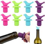 THW Wine Bottle Stopper Silicone Wine Bottle Sealer Silicone Beverage Bottle Plug Wine and Beverage Bottle Stopper Rubber Wine Saver for Bar, Kitchen, Holiday Party, Wedding (Pack of 6)