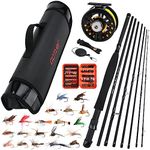 Goture 5/6wt Fly Fishing Rod and Reel Combo, 9ft 8Pcs Graphite Fly Rod with EVA Handle, Fly Fishing Reel with Line, 60pcs Fishing Flies, Fly Fishing Knot Tool, Fly Fishing Rod Reel Combo with Rod Case