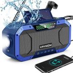 KAYINOW Emergency NOAA Weather Alert Radio - with Bluetooth Speaker, IPX5 Waterproof Hand Crank Solar, 5000mAh Battery Backup Radio AM FM, Flashlight, SOS, USB Phone Charger, Home, Camping, Survival