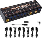 STRICH Guitar Pedal Power Supply, Pedalboard Power Supply for Power-hungry Effect Pedal, Isolated Power Supply with 8 Totally Isolated DC 9V/12V/18V Outputs(500mA/1000mA), Noiselessly(SPS-30 MAX)