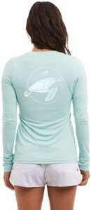 Women's Aquatek Tortuga Fishing Shirt, Long Sleeve Ws Shirt, UPF 50+ Protection, Water and Stain Repellent, Ultra Soft Feel Turquoise